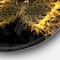 Designart - Golden Fractal Butterfly in Dark' Abstract Circle Metal Wall Art
